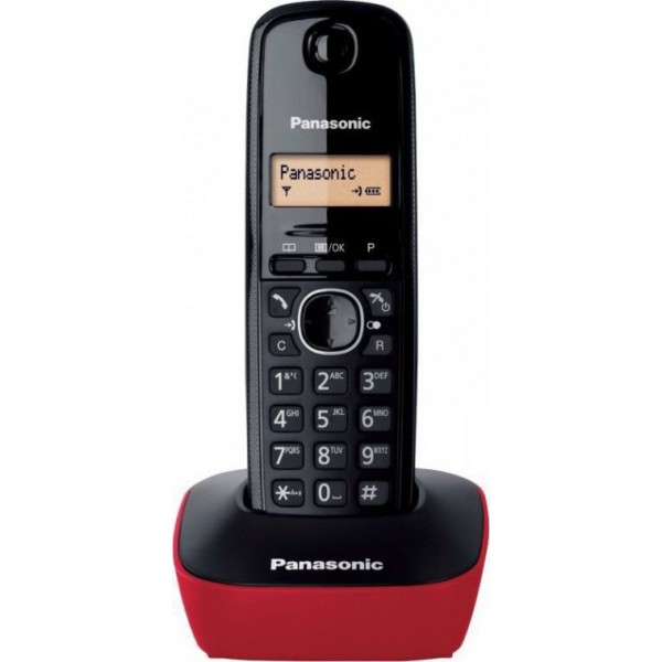 Ασύρματο Ψηφιακό Τηλέφωνο Panasonic KX-TG1611GRR Μαύρο-Κόκκινο 